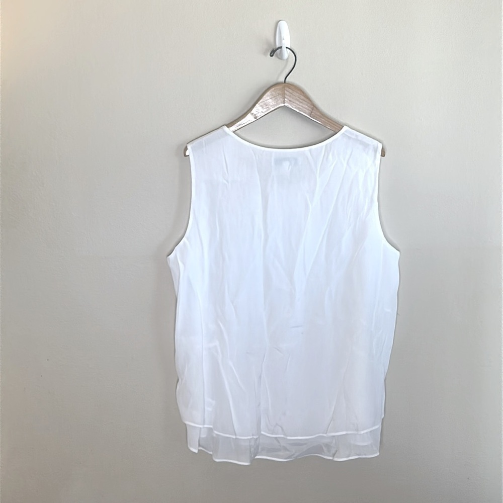 Cristina B Sleeveless Tunic Top Relaxed Fit Pull On White Womens Size XL - Picture 8 of 12